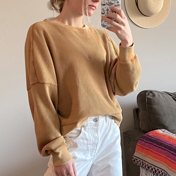 UO Waffle Crew Neck - Picture 5 of 6